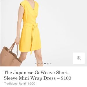 Everlane Japanese GoWeave Yellow Wrap Dress